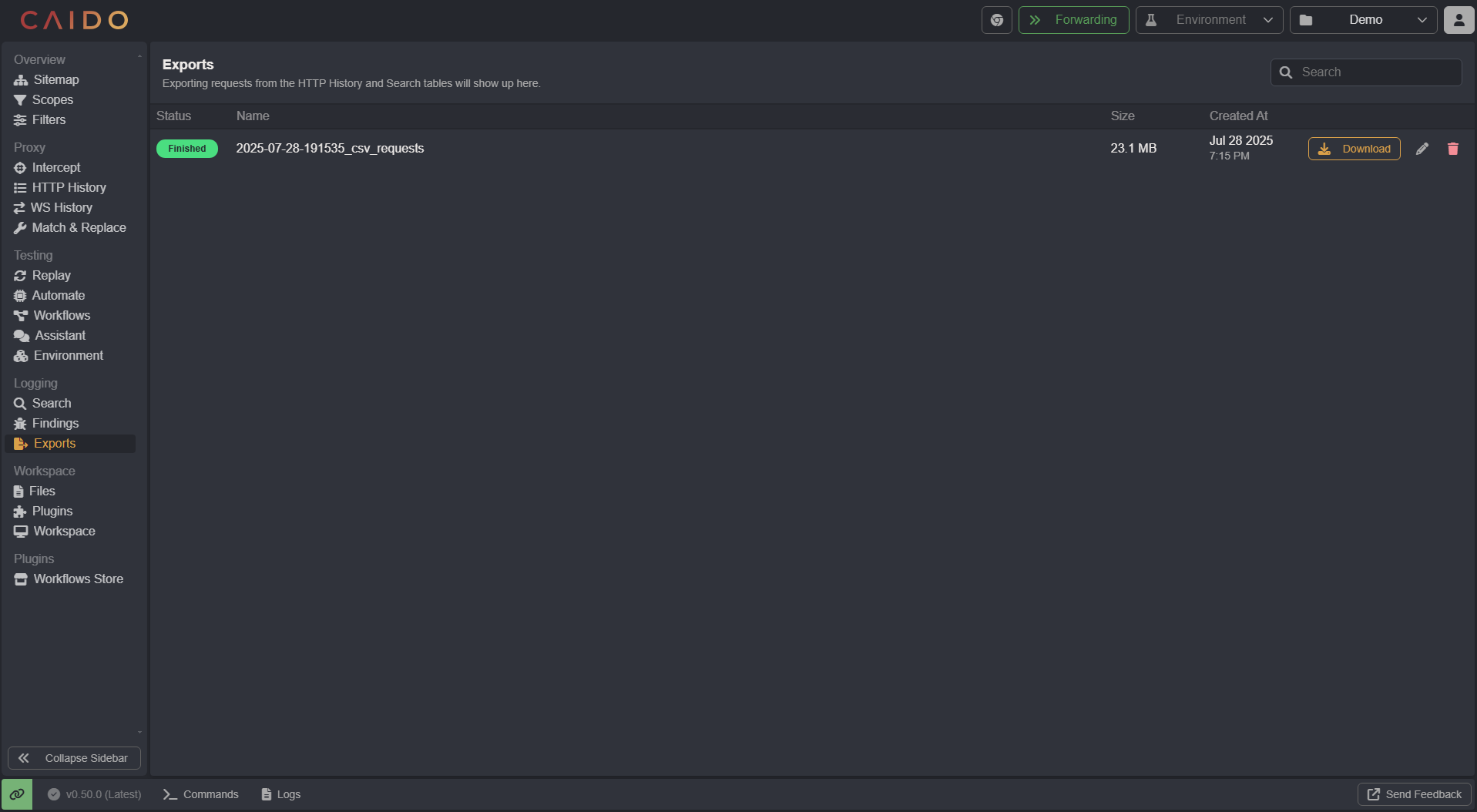 The Exports interface.