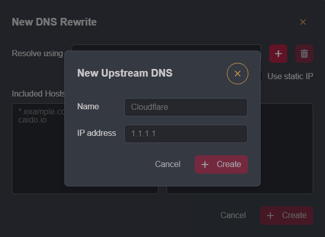 Setting a custom upstream DNS server.